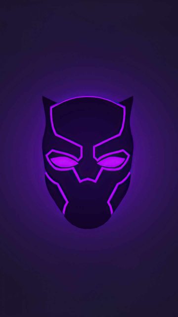 black panther helmet illustration iPhone Wallpaper