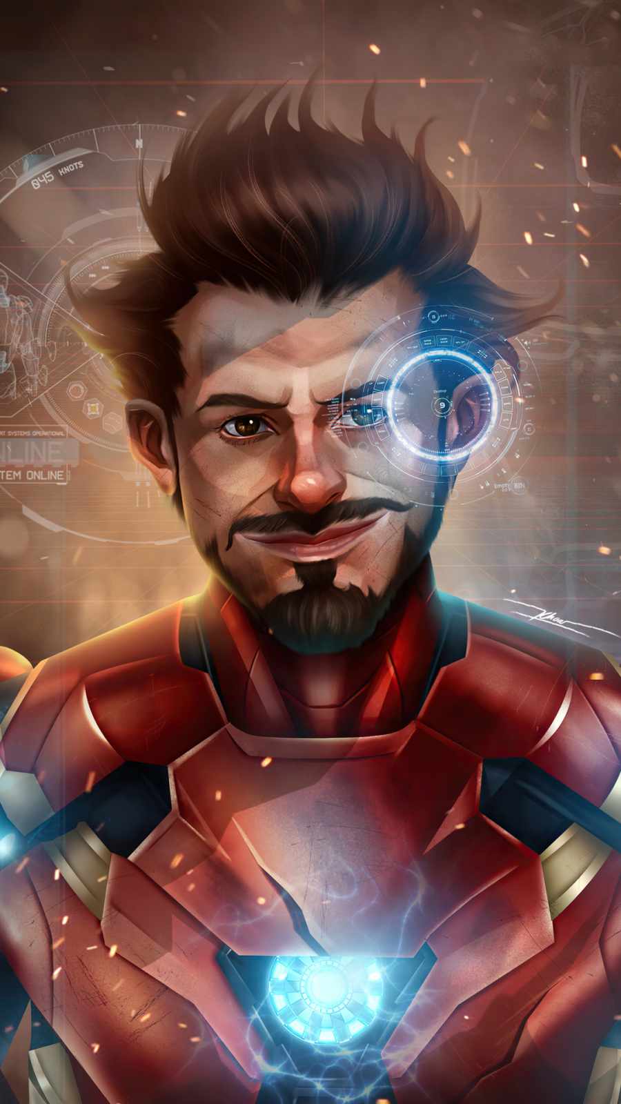 iron man avengers fan art iPhone Wallpaper