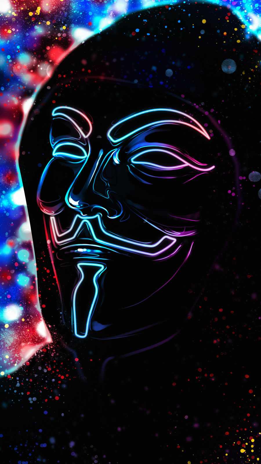 Black Neon Mask iPhone Wallpaper