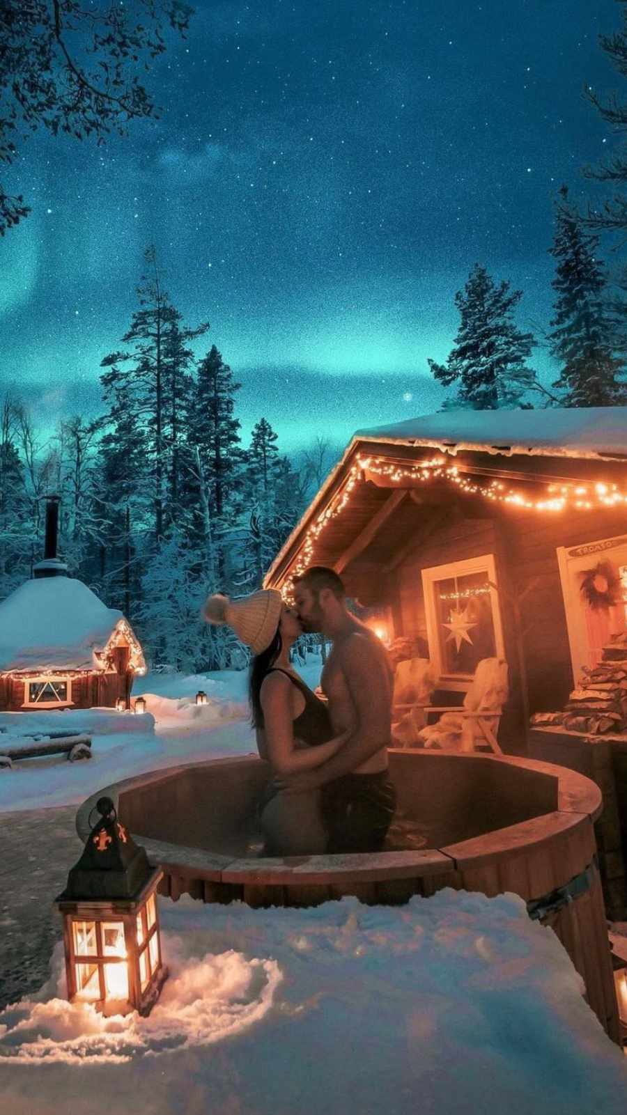 Christmas Vacation with Girlfriend iPhone Wallpaper