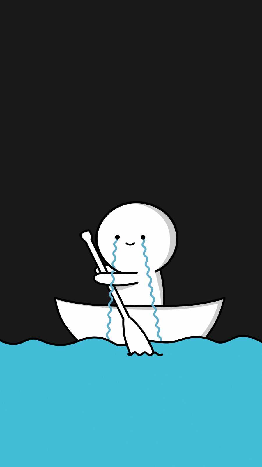 Crying in Sea iPhone Wallpaper