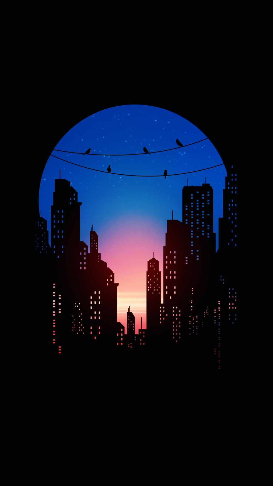 Dark Minimal City iPhone Wallpaper