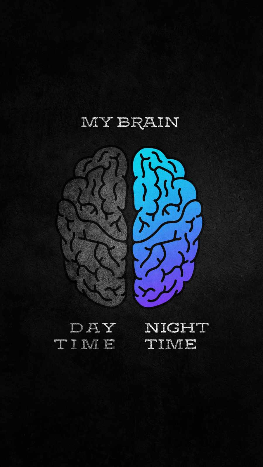Day Night Brain iPhone Wallpaper