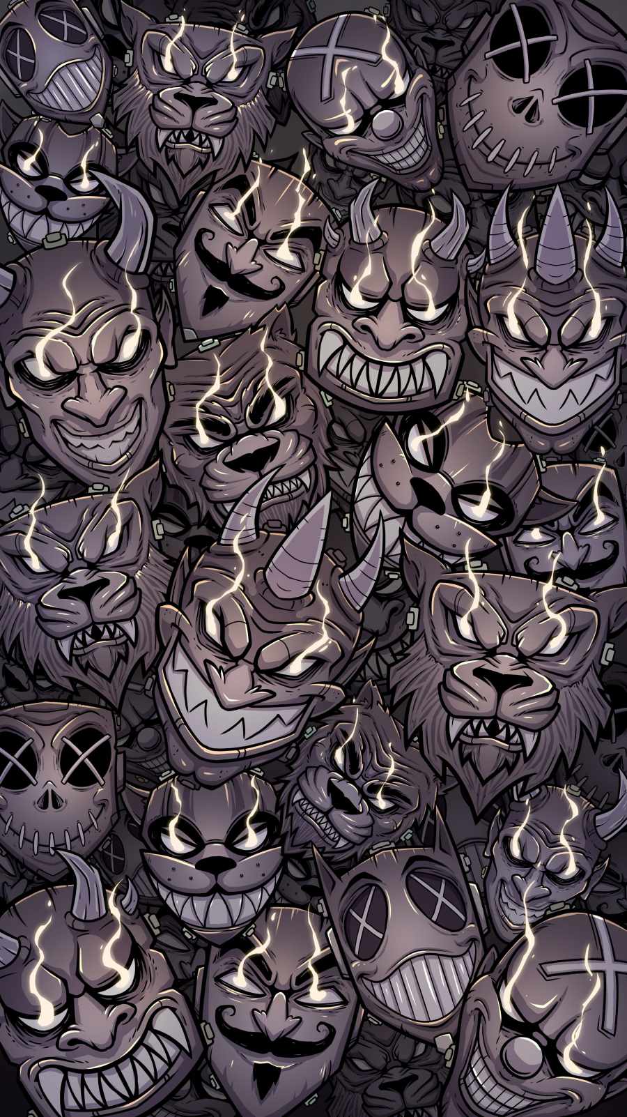 Demon Faces iPhone Wallpaper