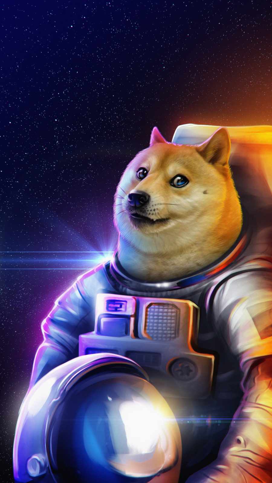 Doge in Space iPhone Wallpaper