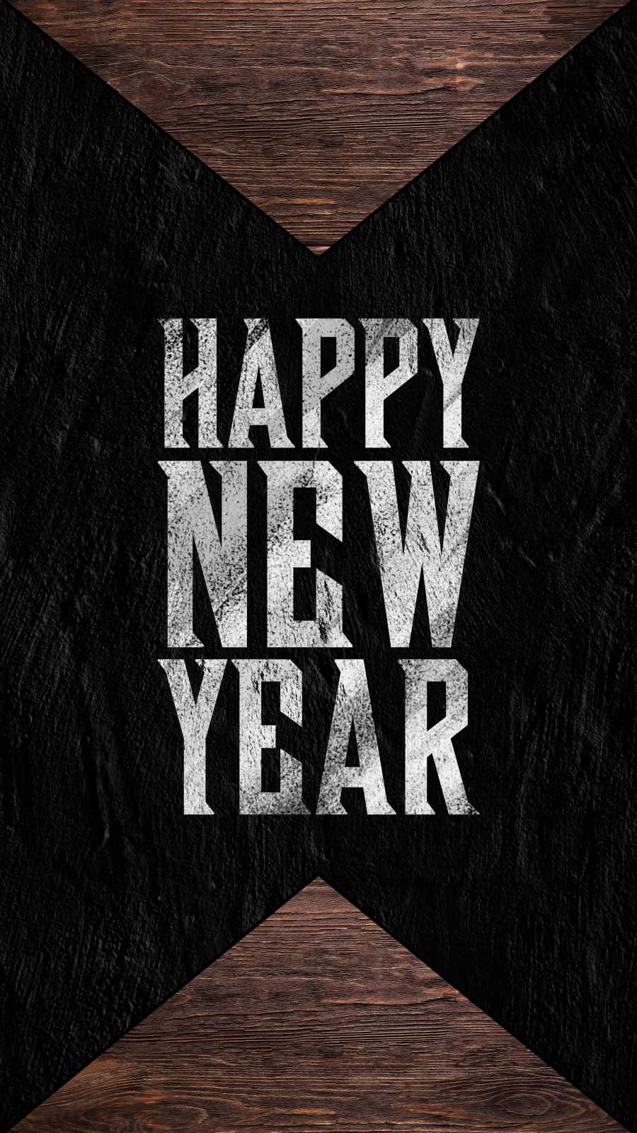Happy New Year Wooden Background iPhone Wallpaper