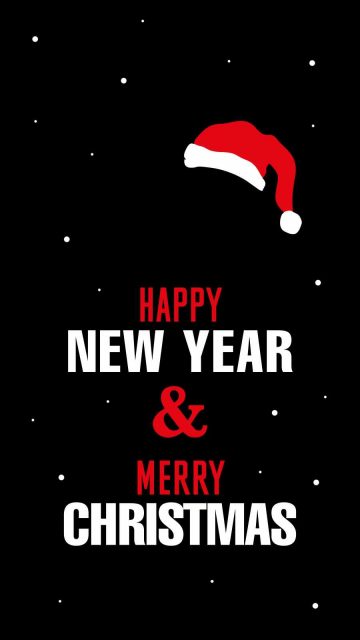 Happy New Year and Merry Christmas iPhone Wallpaper