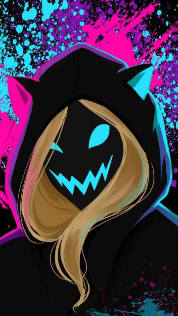 Hoodie Monster Girl iPhone Wallpaper