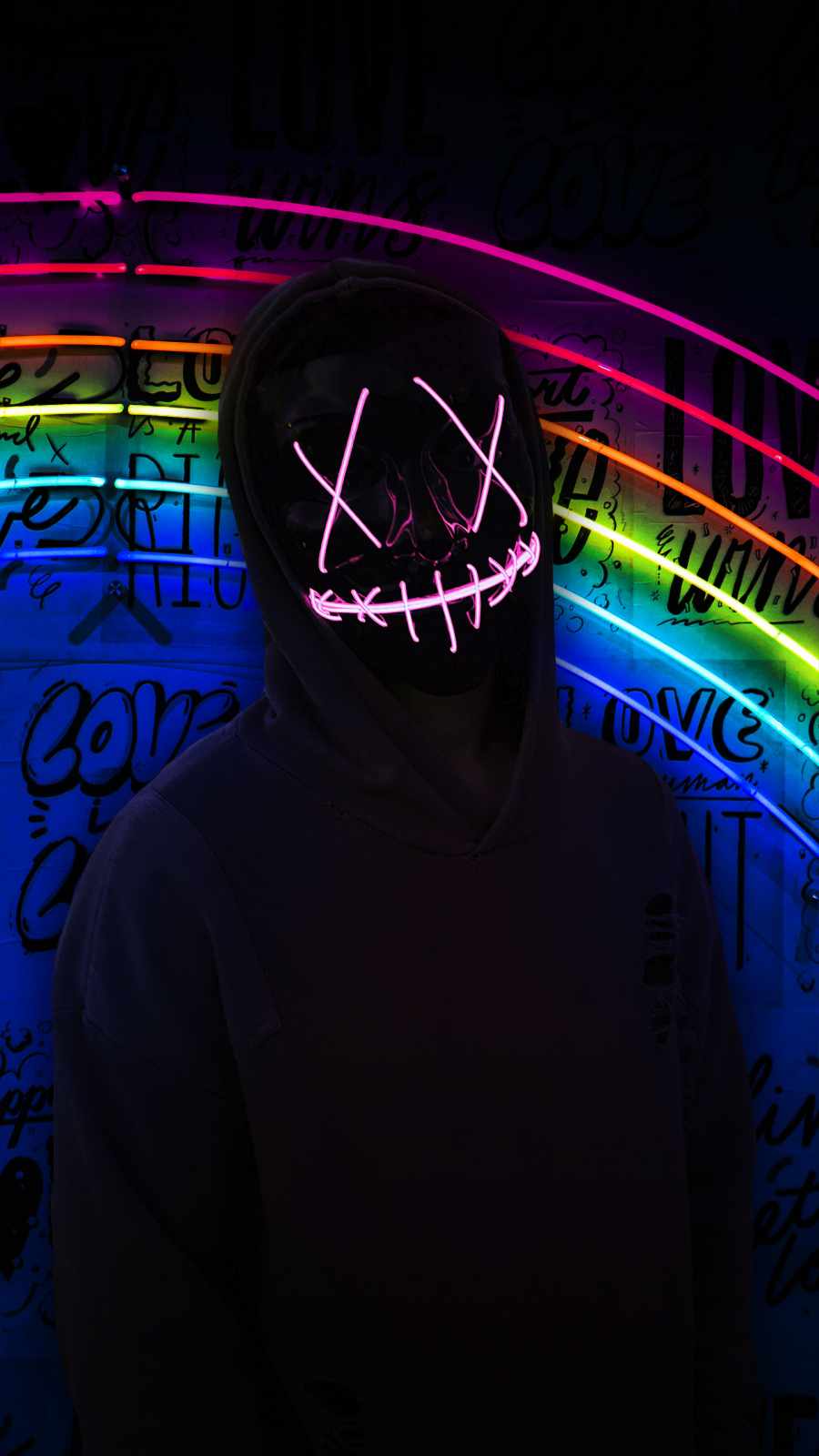 Hoodie Person in Dark iPhone Wallpaper