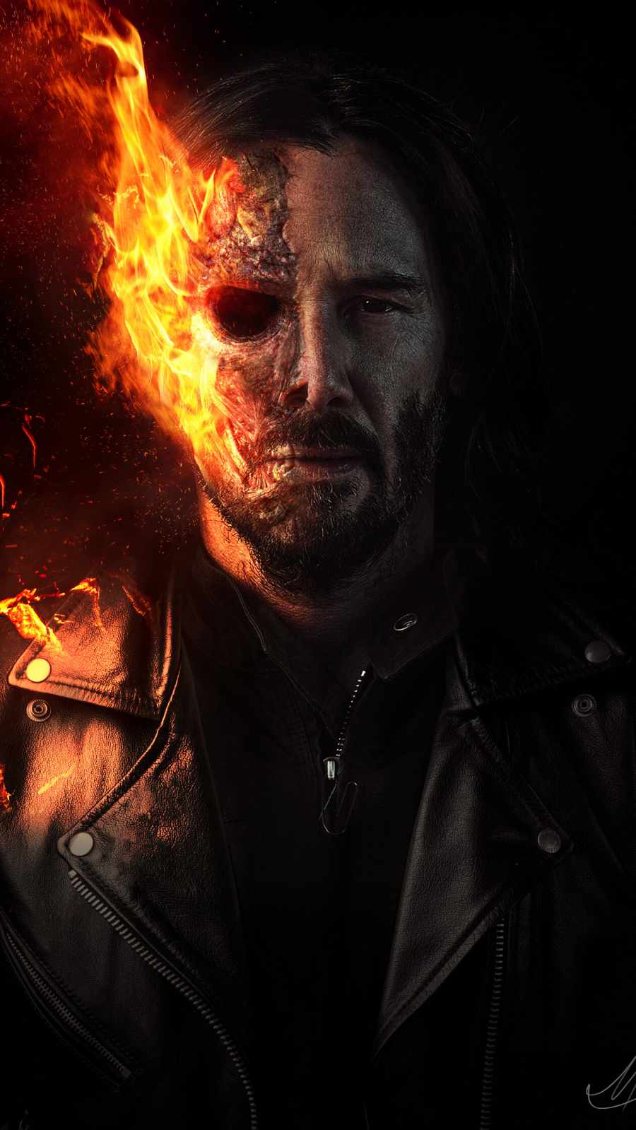 Keanu Reeves Ghost Rider iPhone Wallpaper