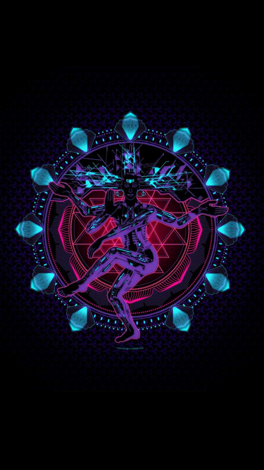 Lord Shiva Cyberpunk iPhone Wallpaper