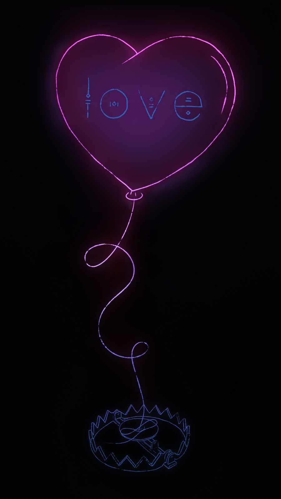 Love is Trap iPhone Wallpaper