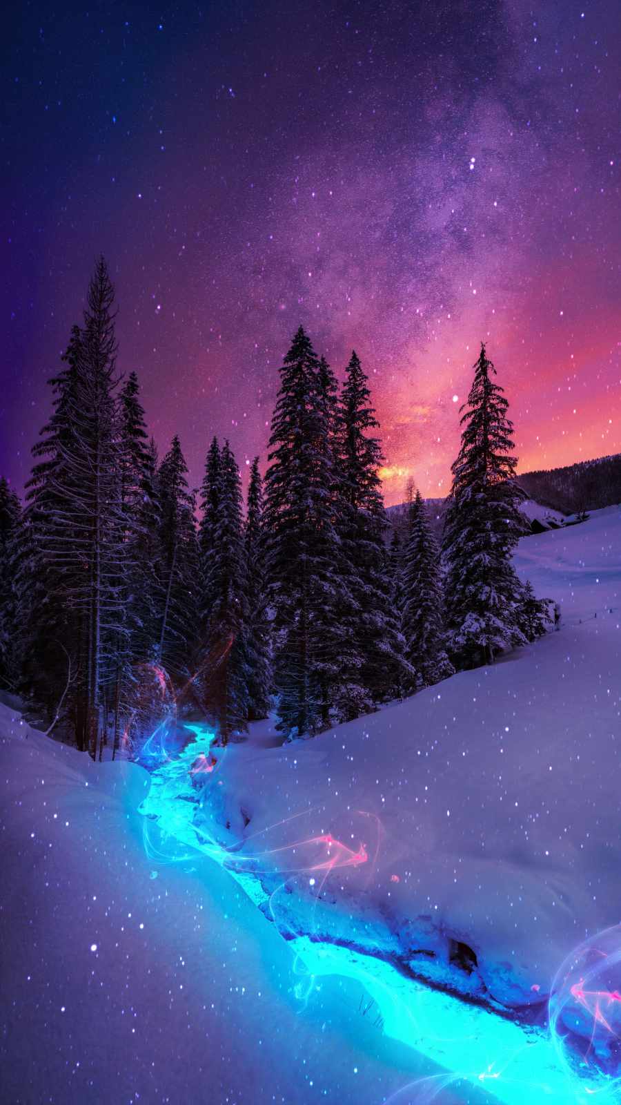 Magical Winter Forest iPhone Wallpaper