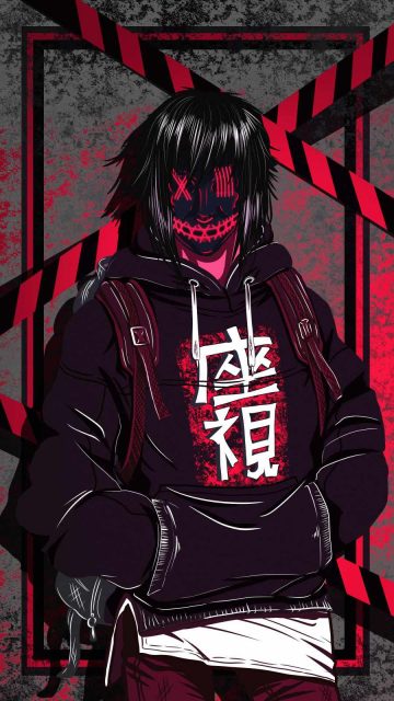 Masked Anime Guy iPhone Wallpaper