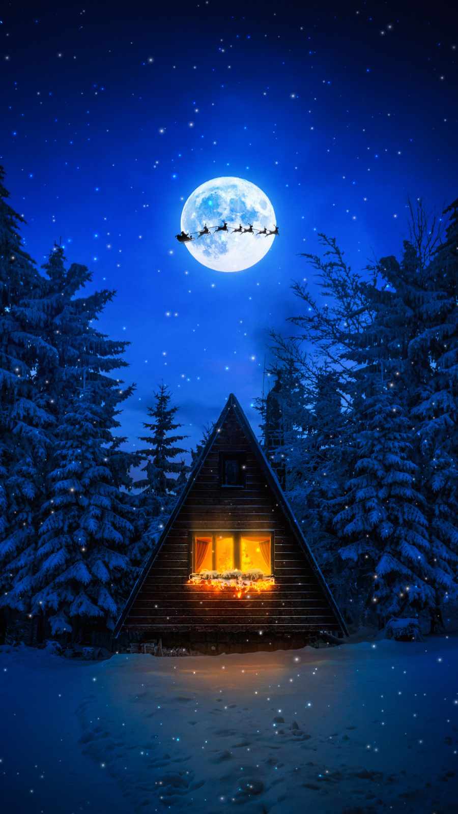 Merry Christmas House iPhone Wallpaper