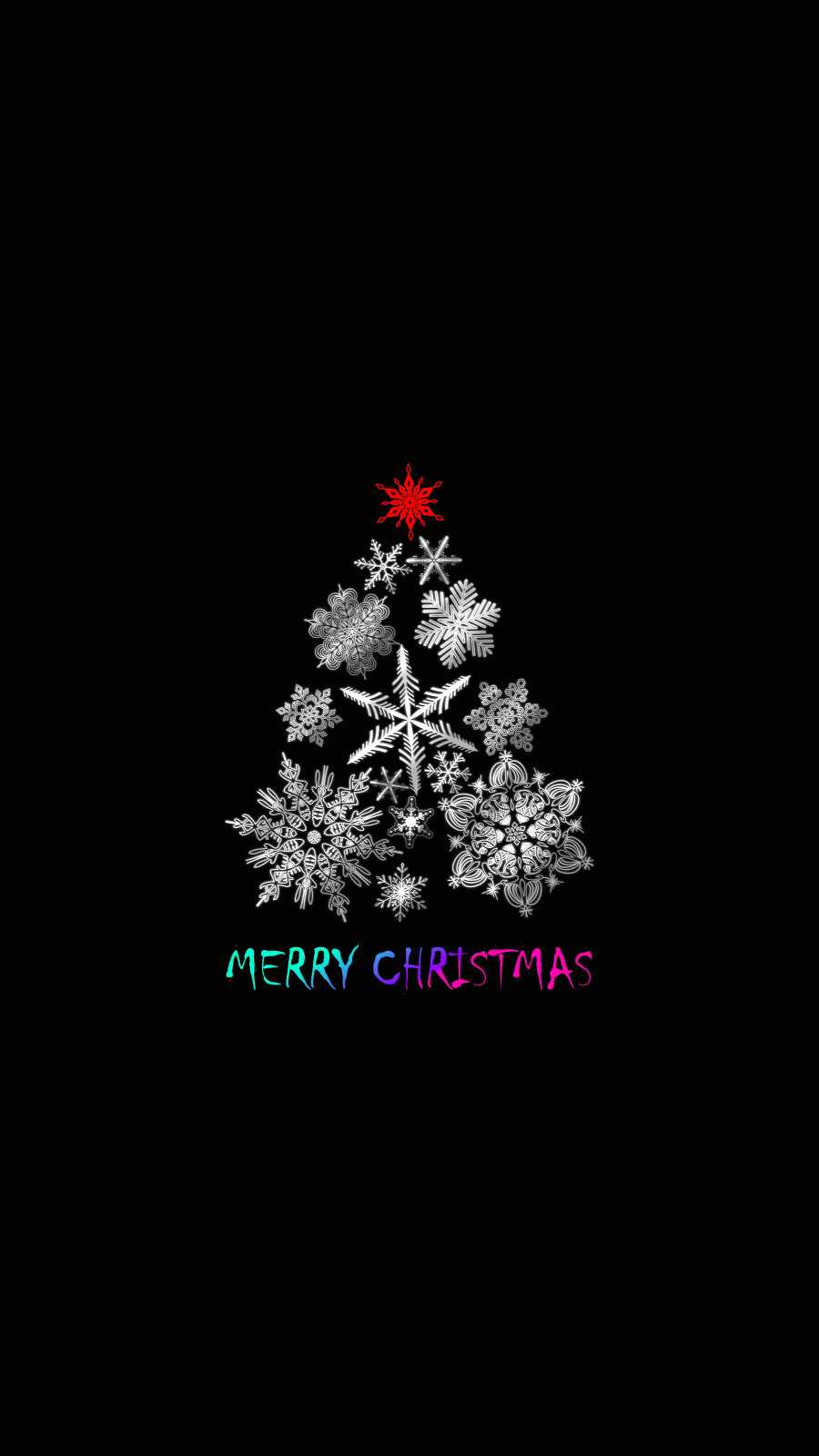 Merry Christmas Minimal Art iPhone Wallpaper