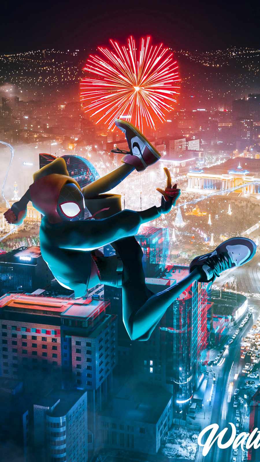 Miles Morales New Year iPhone Wallpaper