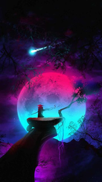 Moon Samurai iPhone Wallpaper 1