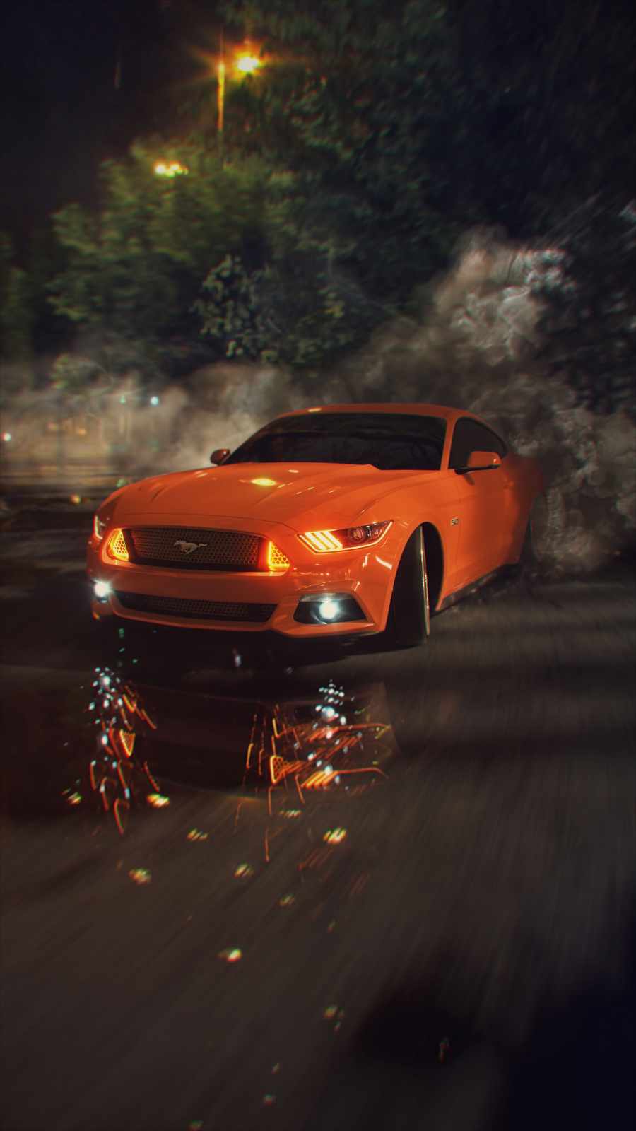 Mustang Burnout iPhone Wallpaper