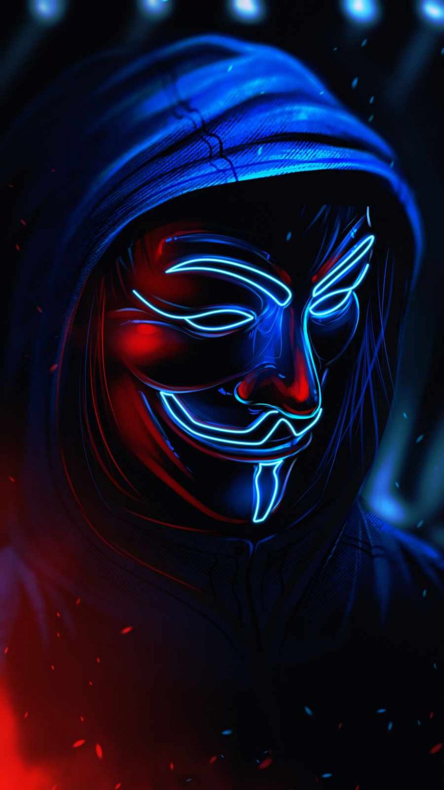 Neon Mask in Hoodie iPhone Wallpaper - iPhone Wallpapers