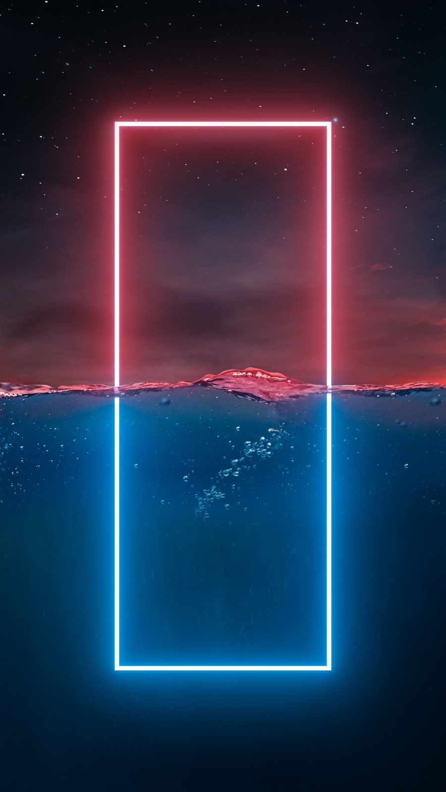 Neon Ocean Water iPhone Wallpaper