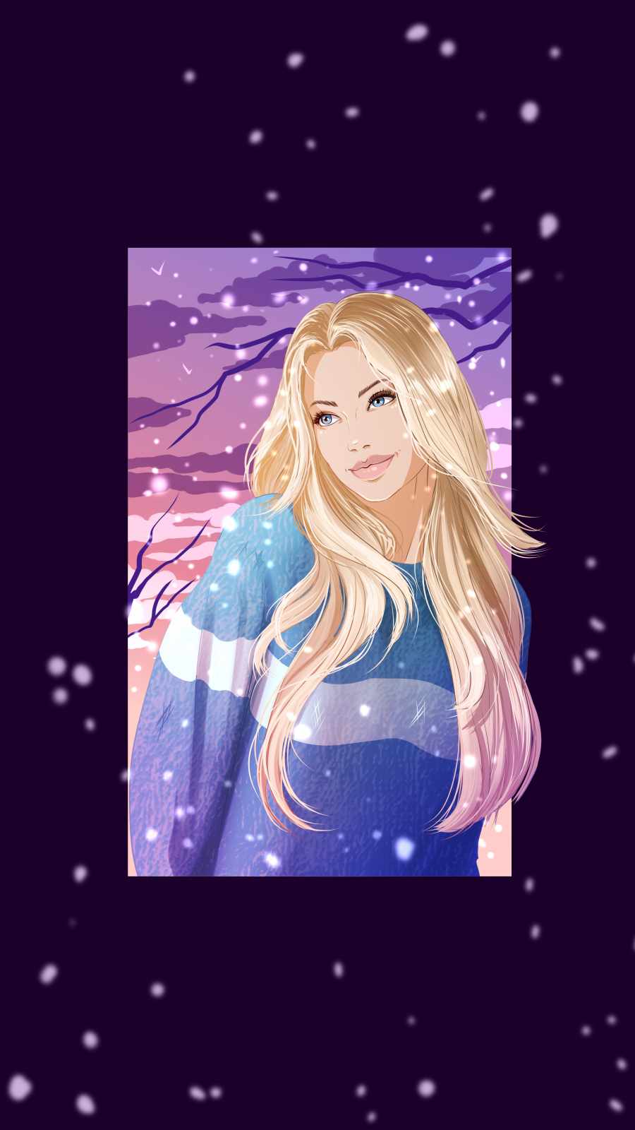 Snow Girl iPhone Wallpaper