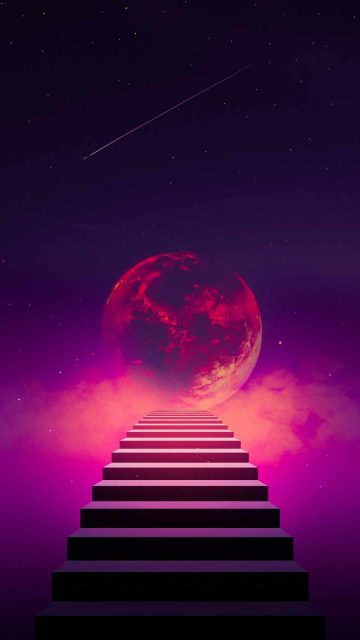 Stairs to Moon iPhone Wallpaper