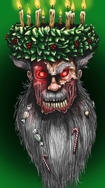Zombie Santa claus iPhone Wallpaper