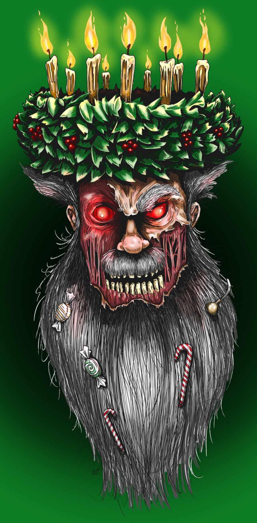 Zombie Santa claus iPhone Wallpaper