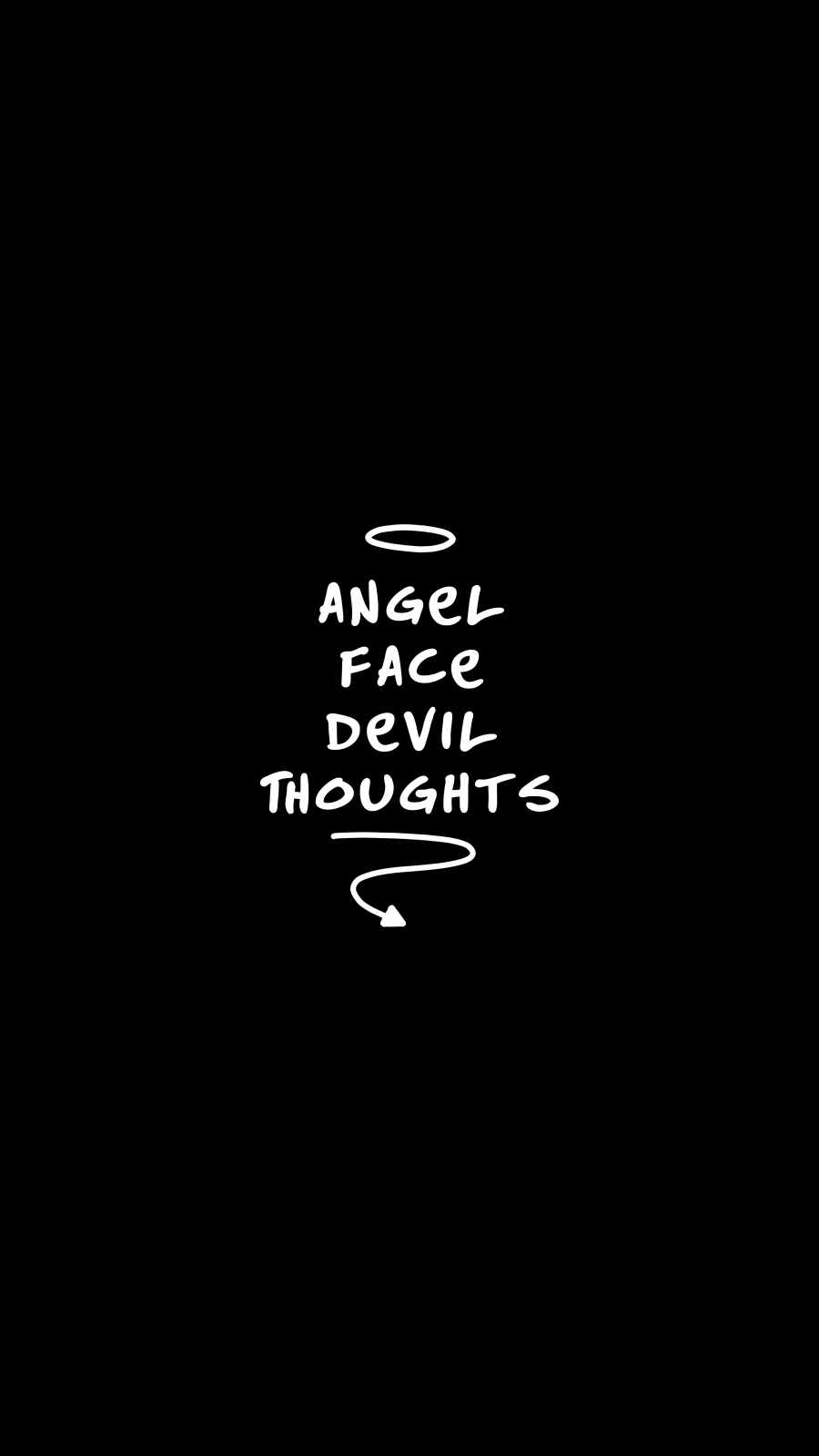 Angel Face Devil Thoughts iPhone Wallpaper
