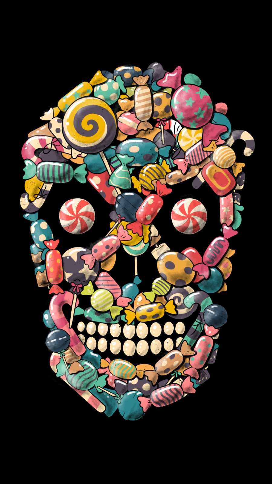 Candy Skull iPhone Wallpaper