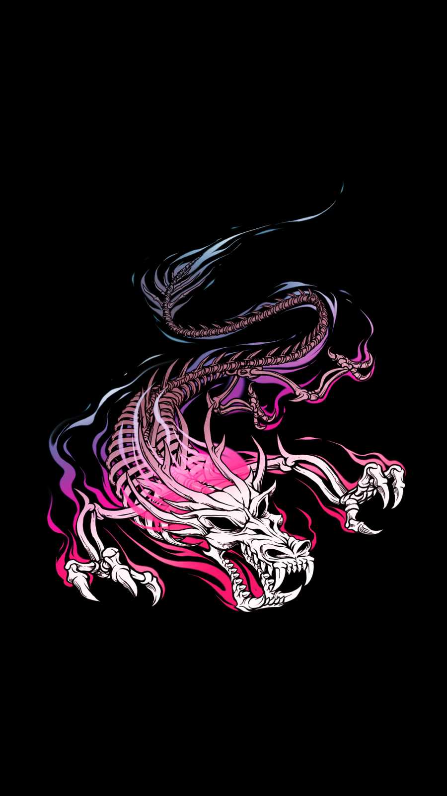 Chinese Skull Dragon iPhone Wallpaper