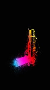 Colorful Gun iPhone Wallpaper