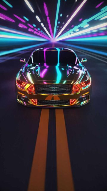 Ford Mustang Chrome iPhone Wallpaper