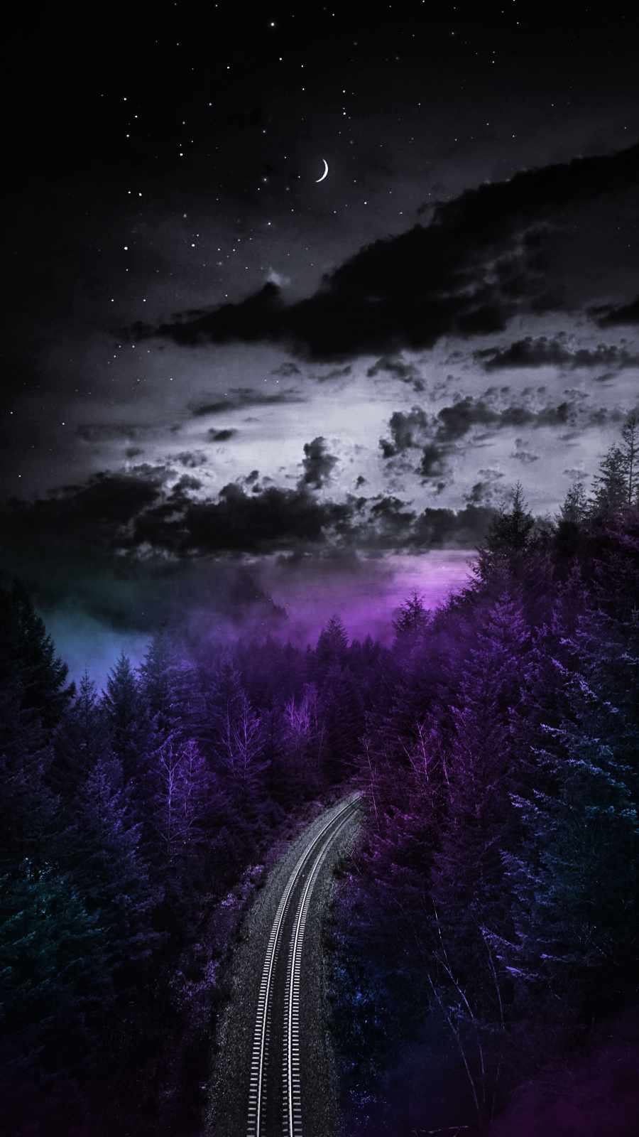 Forest Rail Road iPhone Wallpaper