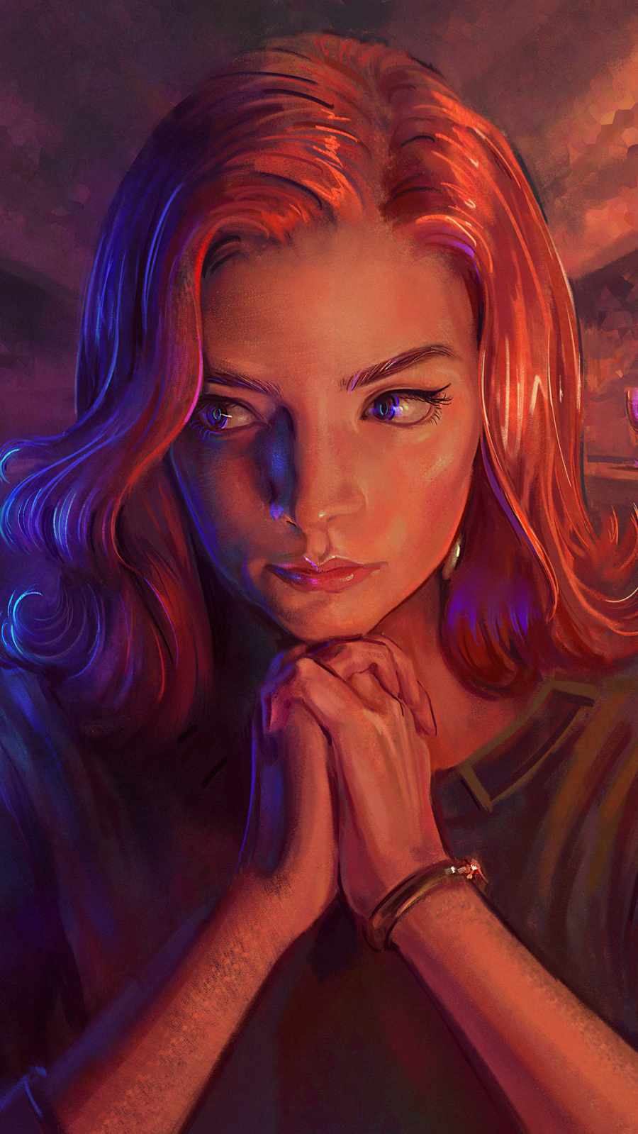 Girl Portrait Art iPhone Wallpaper
