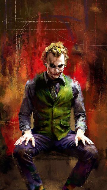 Joker Sitting iPhone Wallpaper
