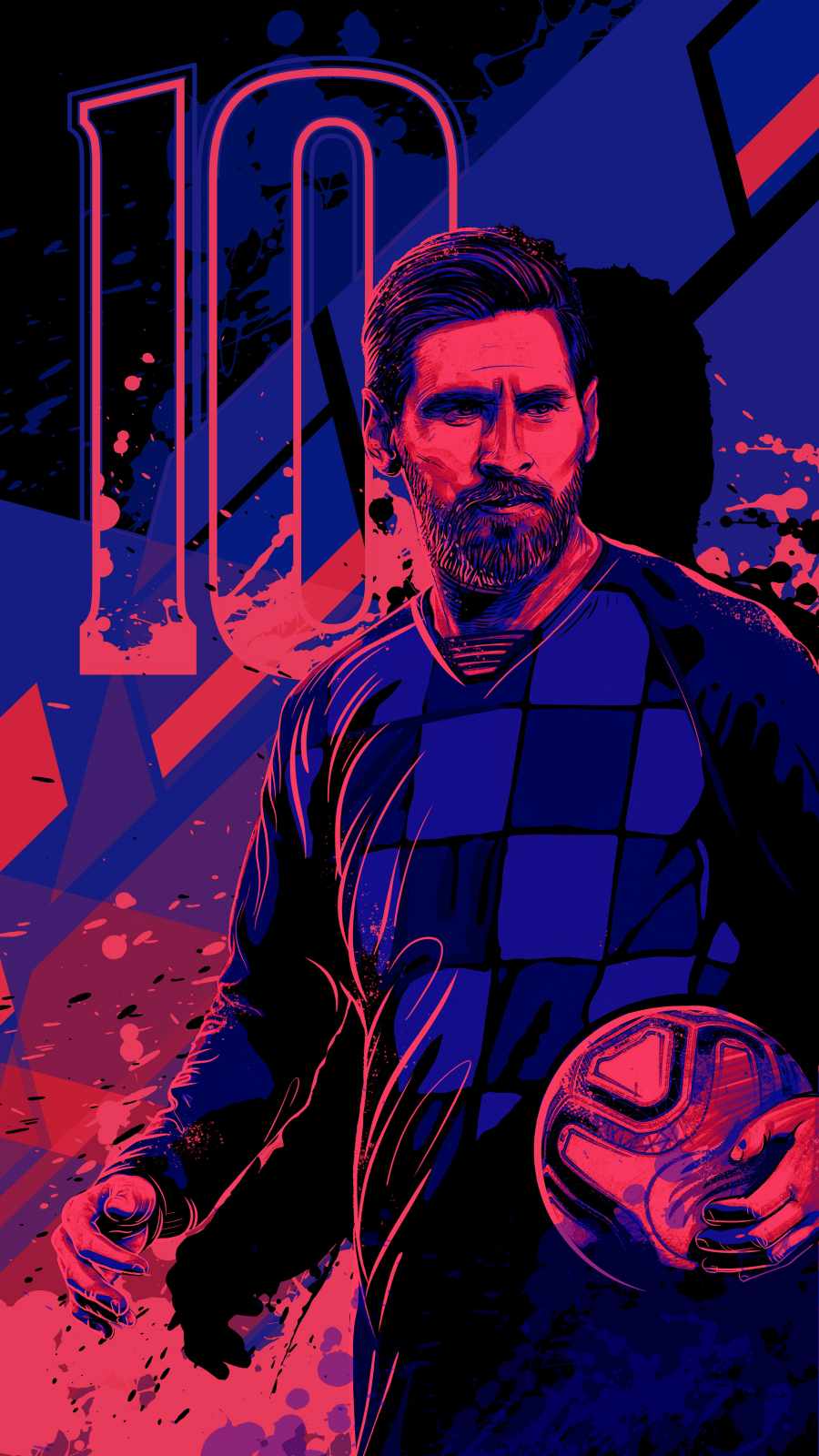 Messi Football Art iPhone Wallpaper