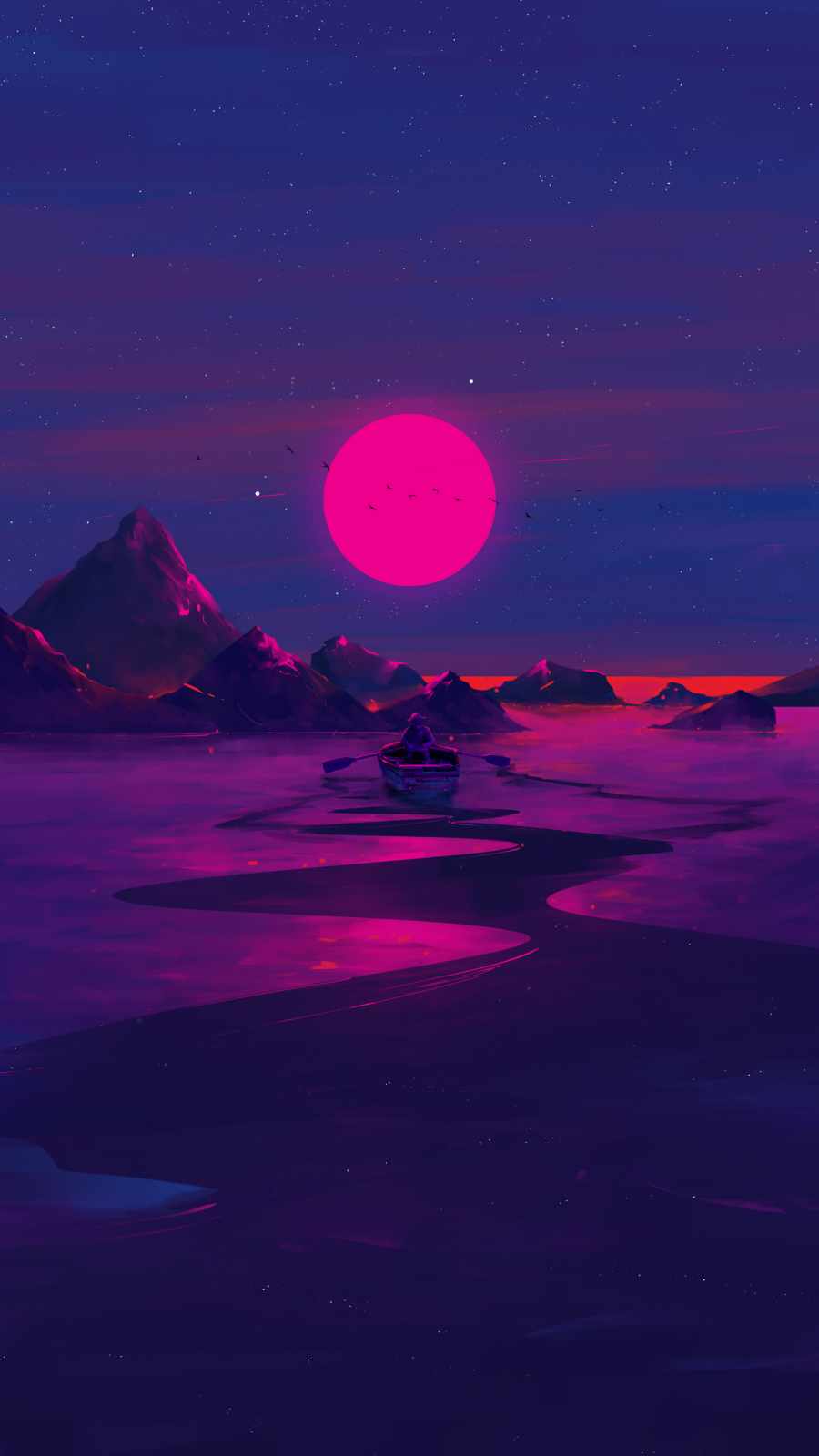 Neon Moon iPhone Wallpaper - iPhone Wallpapers