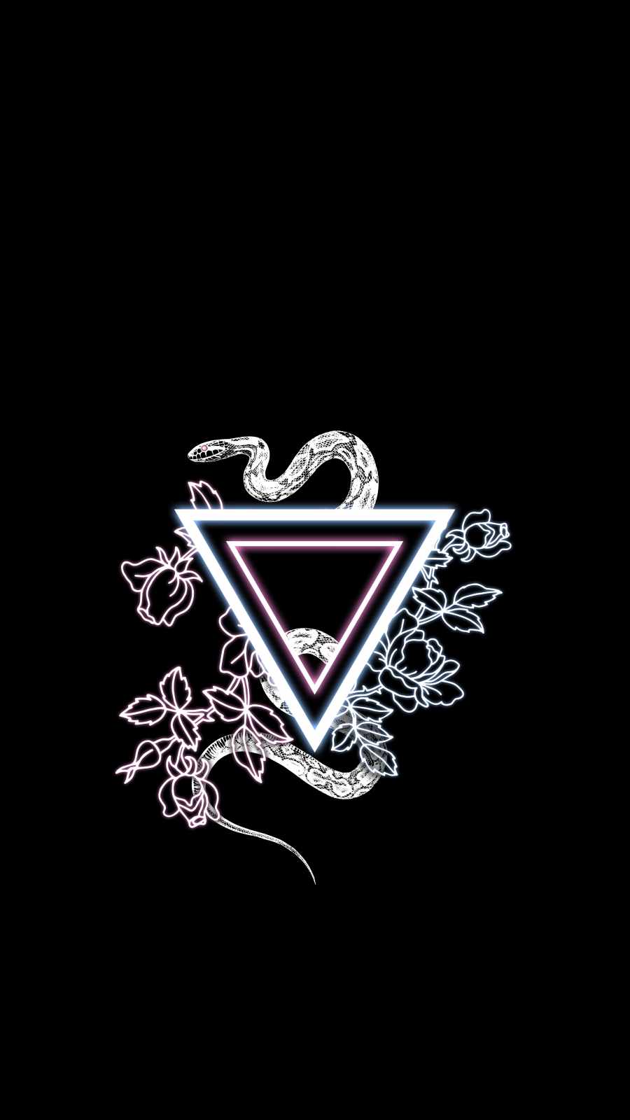 Snake Neon Triangle iPhone Wallpaper
