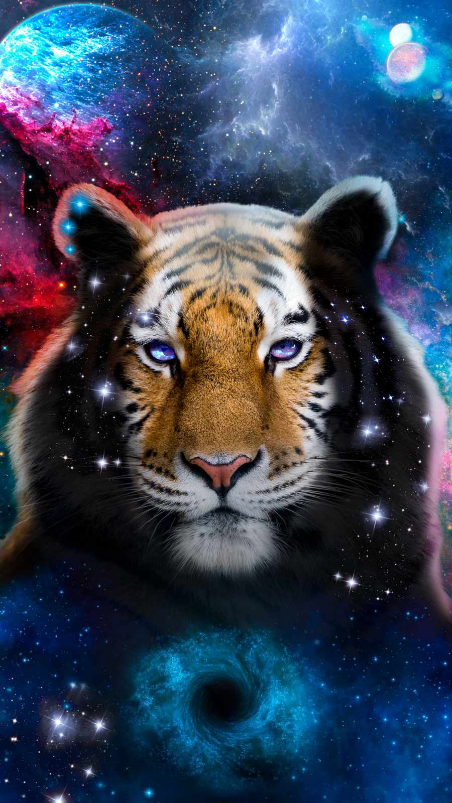 Tiger Space Cosmos iPhone Wallpaper