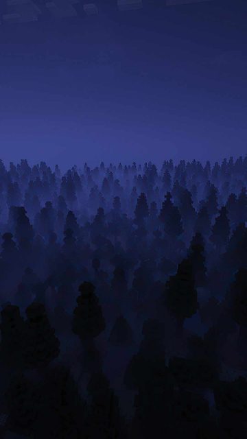 blue fog over the dark forest iPhone Wallpaper