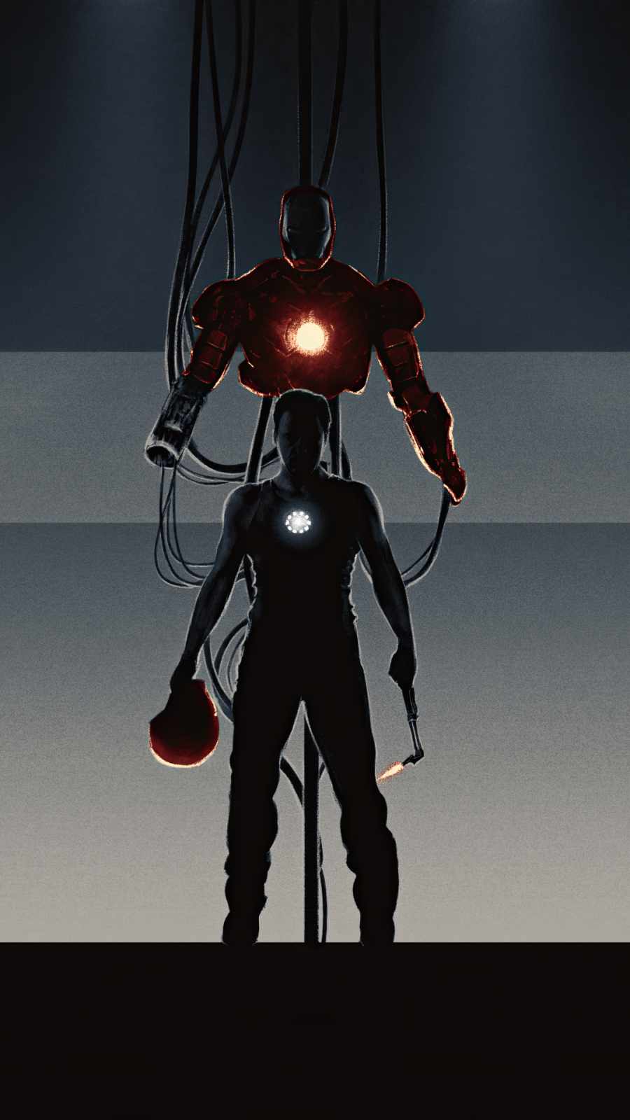 iron man suit in making iPhone Wallpaper