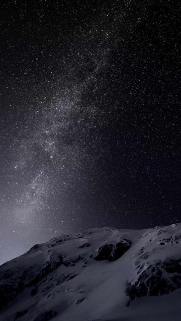 stars over snowy slope iPhone Wallpaper