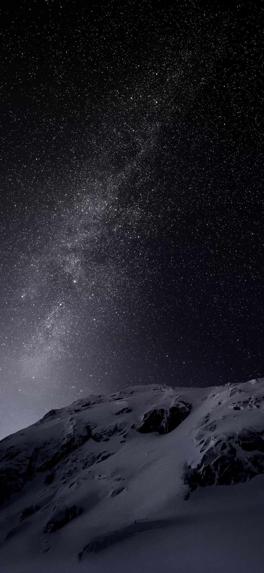stars over snowy slope iPhone Wallpaper