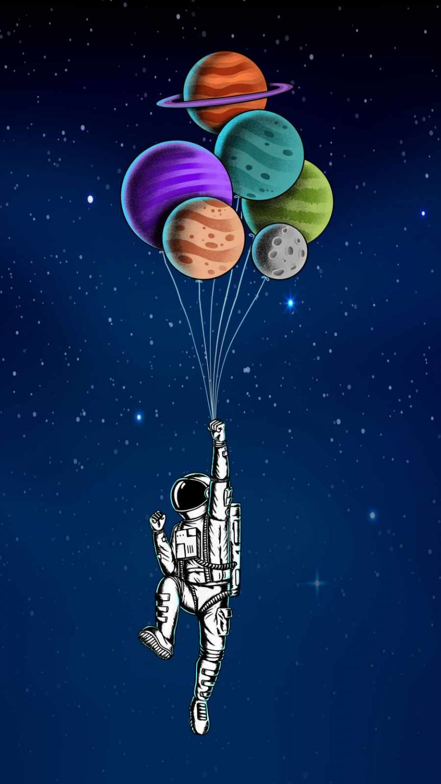 Astronaut Balloons iPhone Wallpaper - iPhone Wallpapers