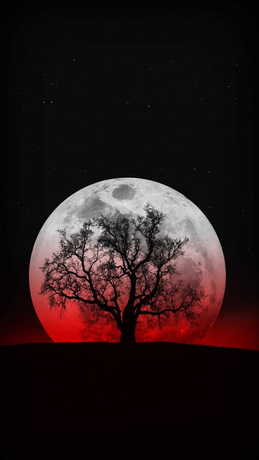 Blood Moon Tree iPhone Wallpaper