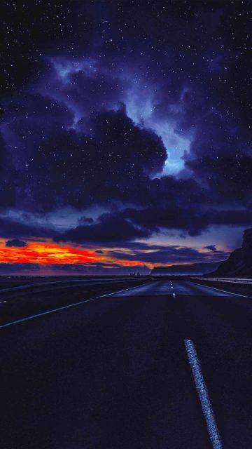 Cloudy Road Nature iPhone Wallpaper