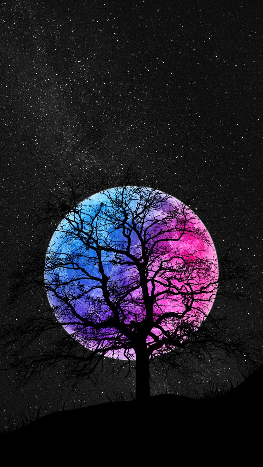 Colorful Moon iPhone Wallpaper