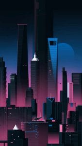 Cyber City Art iPhone Wallpaper